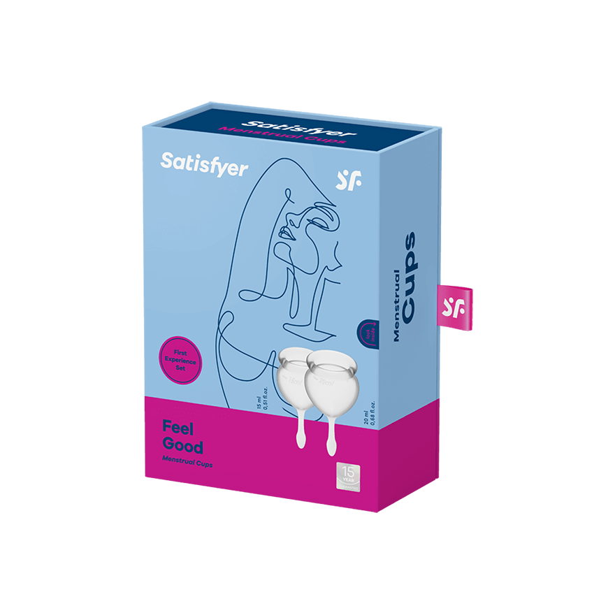 Feel Good Menstrual Cup Set Clear 2 Piece (20ml / 15ml) Medical Grade Silicone > Essentials > Menstrual Products