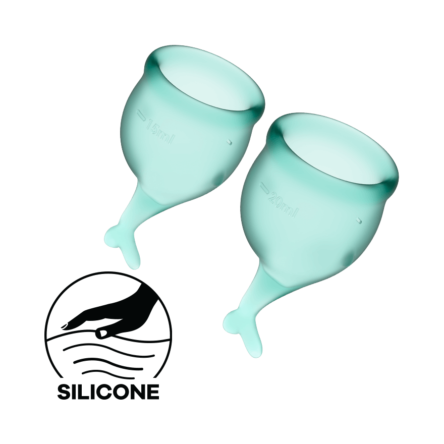 Feel Secure Medical-Grade Silicone Menstrual Cup 2pcs (Dark Green) > Essentials > Menstrual Products