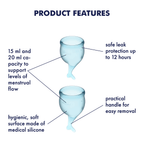 Feel Secure Menstrual Cup (Light Blue) – Medical Grade Silicone 2pcs > Essentials > Menstrual Products