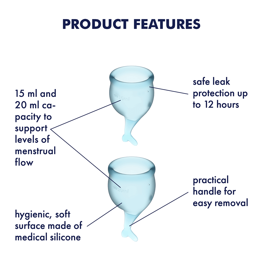 Feel Secure Menstrual Cup (Light Blue) – Medical Grade Silicone 2pcs > Essentials > Menstrual Products