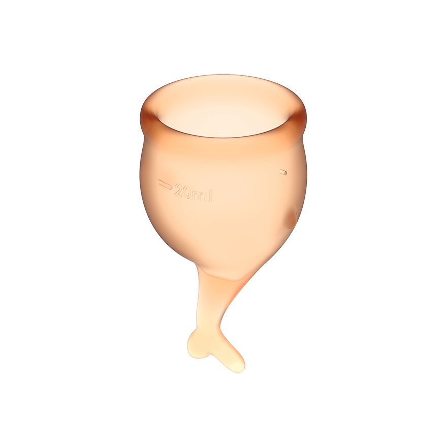 Feel Secure – Medical-Grade Silicone Menstrual Cup Set 2 Pieces (Orange) > Essentials > Menstrual Products