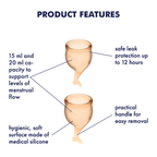 Feel Secure – Medical-Grade Silicone Menstrual Cup Set 2 Pieces (Orange) > Essentials > Menstrual Products