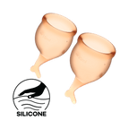 Feel Secure – Medical-Grade Silicone Menstrual Cup Set 2 Pieces (Orange) > Essentials > Menstrual Products