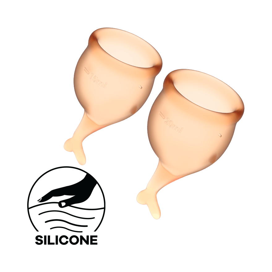 Feel Secure – Medical-Grade Silicone Menstrual Cup Set 2 Pieces (Orange) > Essentials > Menstrual Products