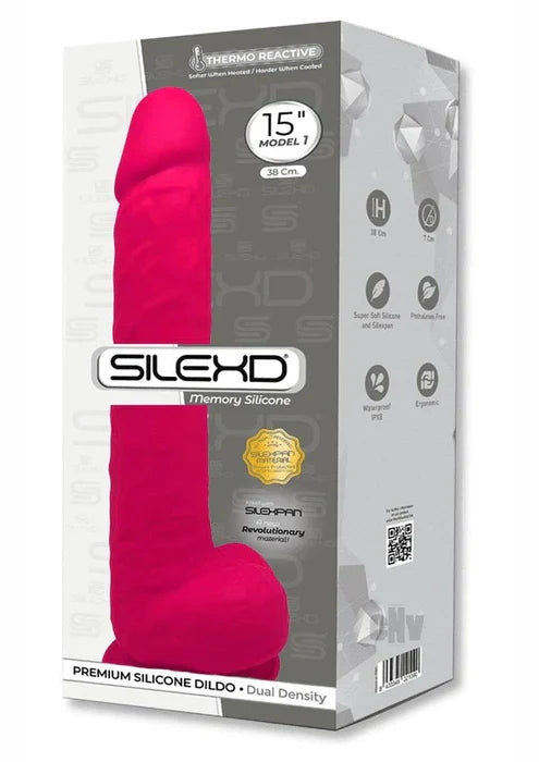 Silexd Model 1 (Pink) – 15 Inch Realistic Silicone Dildo with Suction Cup > Dildos > Oversized Toys