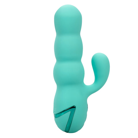 California Dreaming Del Mar Diva Teal Silicone Dual Motor Massager with 10 Vibration Functions = > Vibrators > Ladies > Rabbit Multi
