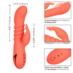 California Dreaming Orange County Cutie Ergonomic Dual Action Rechargeable Massager with Thrusting and Vibrations > Vibrators > Ladies > Rabbit Multi