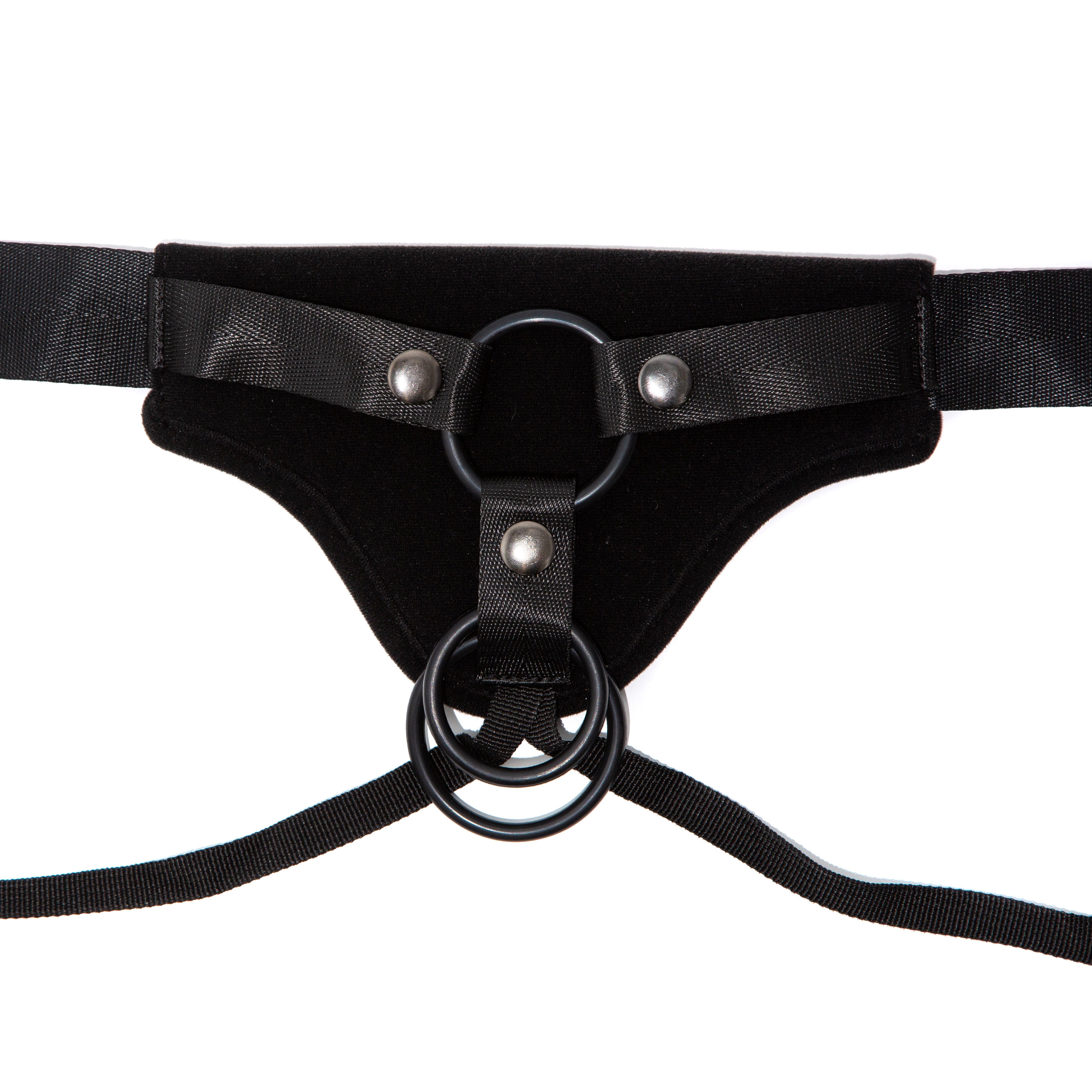 Gender Fluid Skylar Strap-On Harness One Size Black with Adjustable Nylon Straps and Padded Comfort > Dildos > Strap On Harnesses