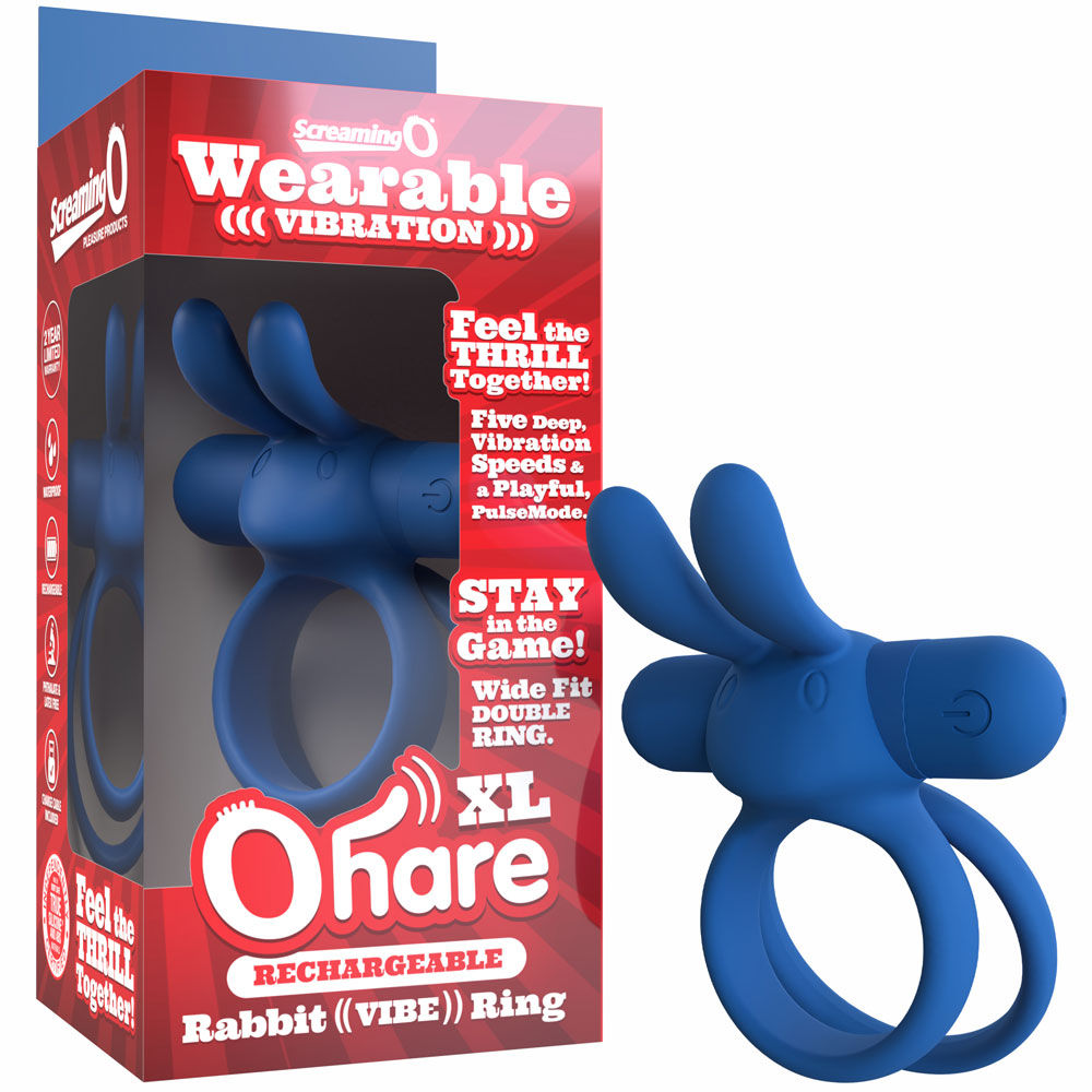 Ohare XL (Black | Blue | Green) – Rechargeable Large Rabbit Vibrator > Cock Ring > Vibrating