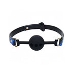 Ouch! Florence Collection Silicone Ball Gag with Blue Adjustable PU Leather Straps > Bondage Gear > Gags and Bits