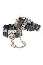 Ouch! NY Collection Adjustable PU Leather Leg Cuffs with Iridescent Hardware and Chain > Bondage Gear > Restraints