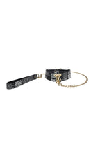 Ouch NY Collection Collar with Leash PU Leather Iridescent Hardware > Bondage Gear > Collars & Leashes