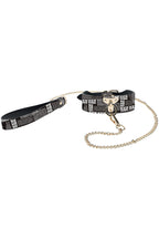 Ouch NY Collection Collar with Leash PU Leather Iridescent Hardware > Bondage Gear > Collars & Leashes