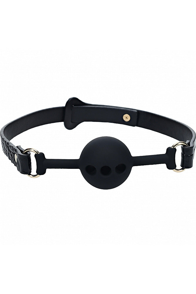Ouch Rome Collection Silicone Ball Gag with Adjustable PU Leather Straps and Iridescent Hardware > Bondage Gear > Gags and Bits