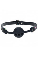 Ouch Venice Collection Silicone Ball Gag with Adjustable PU Leather Straps and Iridescent Hardware > Bondage Gear > Gags and Bits