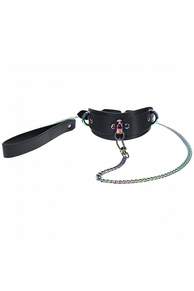Ouch Venice Collection Collar with Iridescent Hardware and Leash > Bondage Gear > Collars & Leashes