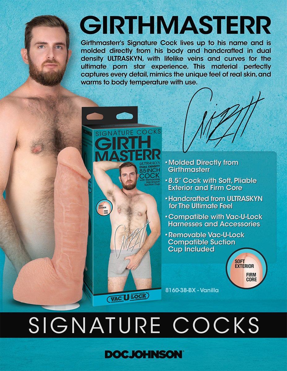 Girthmasterr 8.5 Inch ULTRASKYN Cock with Realistic Feel offers lifelike details for the ultimate sensation.
