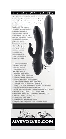 Evolved Rabbit Hole 21.2 Centimeter USB Rechargeable Rabbit Vibrator VIBRATORS-RABBIT