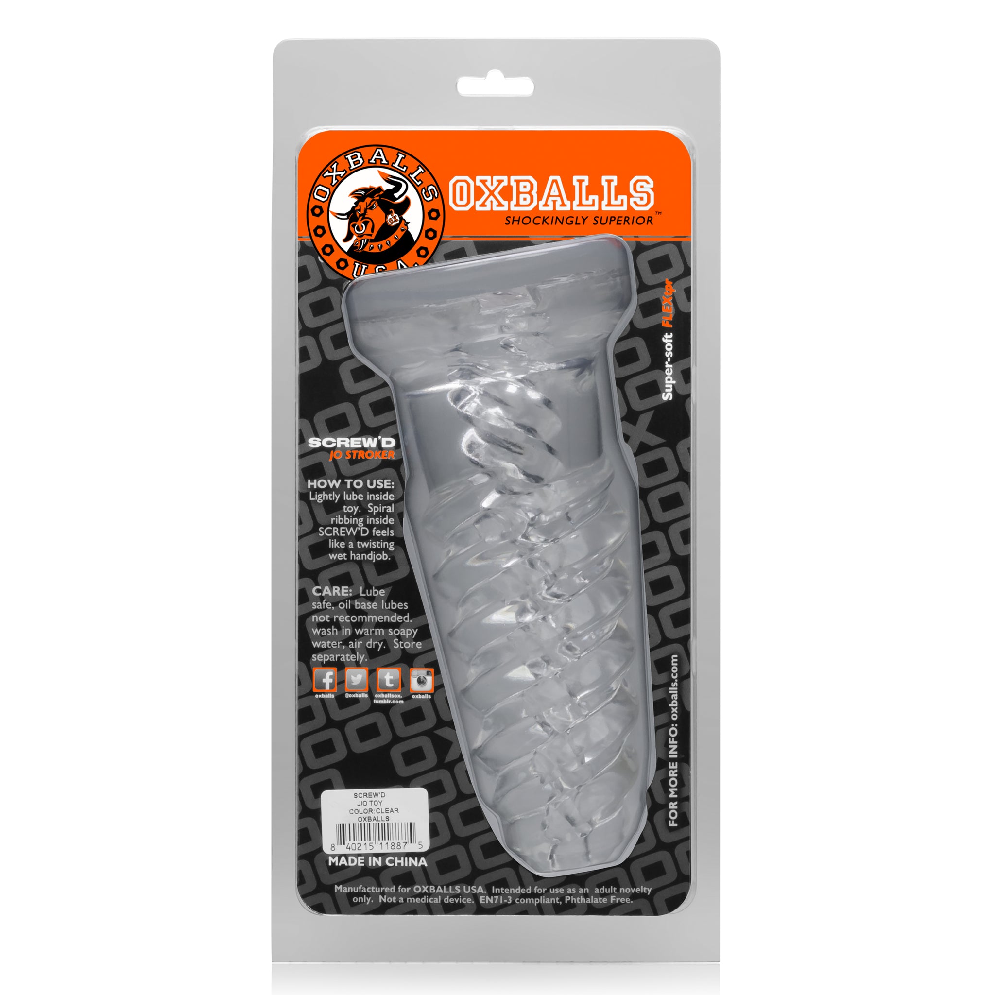 OxBalls Screwd Super Squishy Corkscrew – Soft Textured Male Masturbator > Sex Toys For Men > Masturbators > Manual