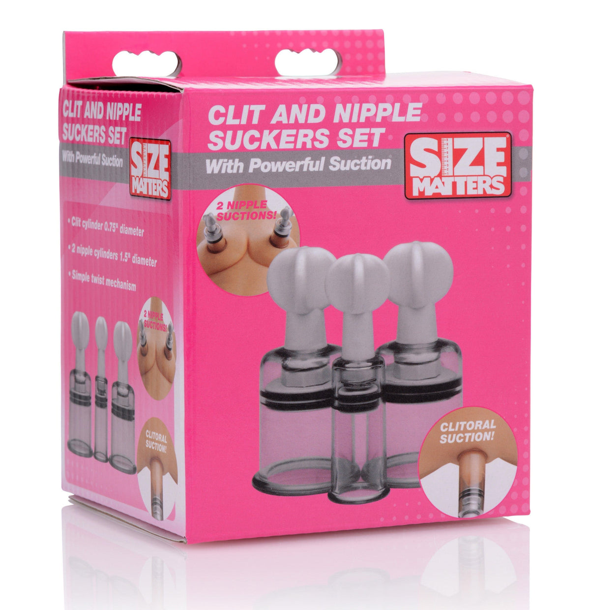 Size Matters Adult Toys Clear Clit And Nipple Suckers Set 848518026132