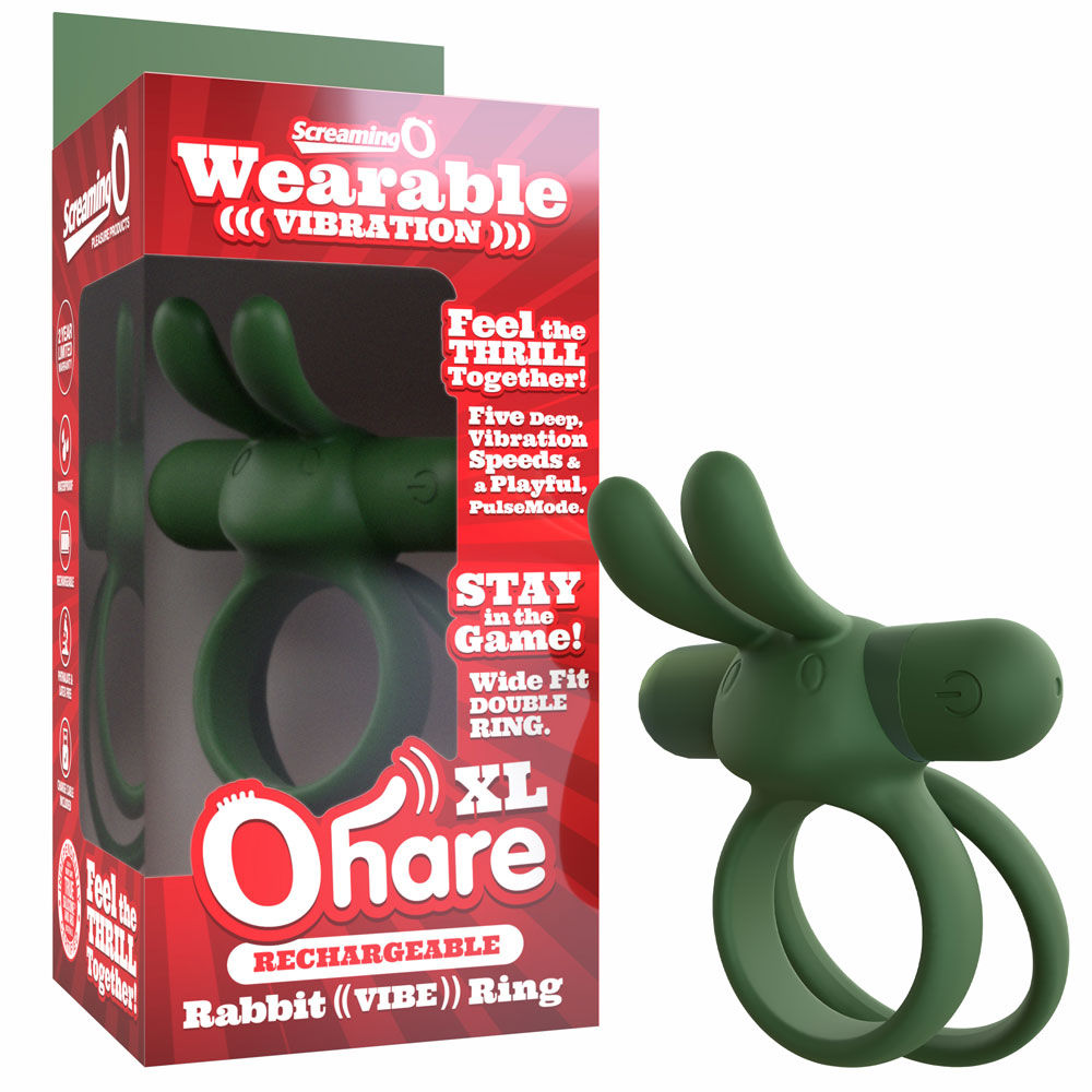 Ohare XL (Black | Blue | Green) – Rechargeable Large Rabbit Vibrator > Cock Ring > Vibrating