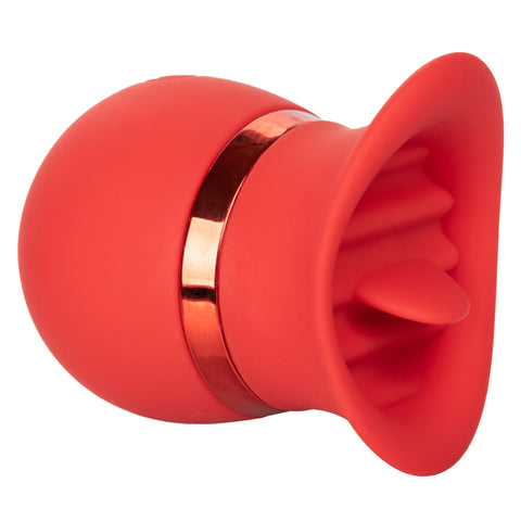 French Kiss Sweet Talker Red Compact Rechargeable Silicone Massager with 12 Vibration Functions Finger Stimulator