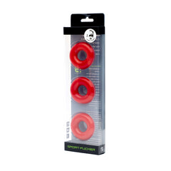 Sport Fucker Adult Toys Red Sport Fucker Chubby Cockring 3 Pack Red 814137021650