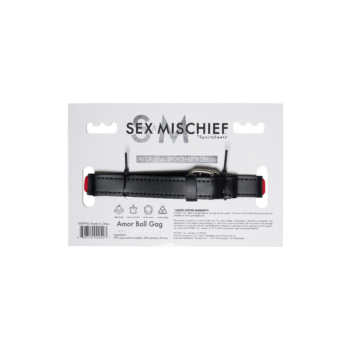 Sex & Mischief Amor Adjustable Heart-Shaped Ball Gag BDSM Accessory > Bondage Gear > Gags and Bits