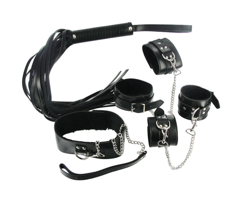 7 Pc Bondage Adventure Set with Adjustable Cuffs and Collar BONDAGE-KITS