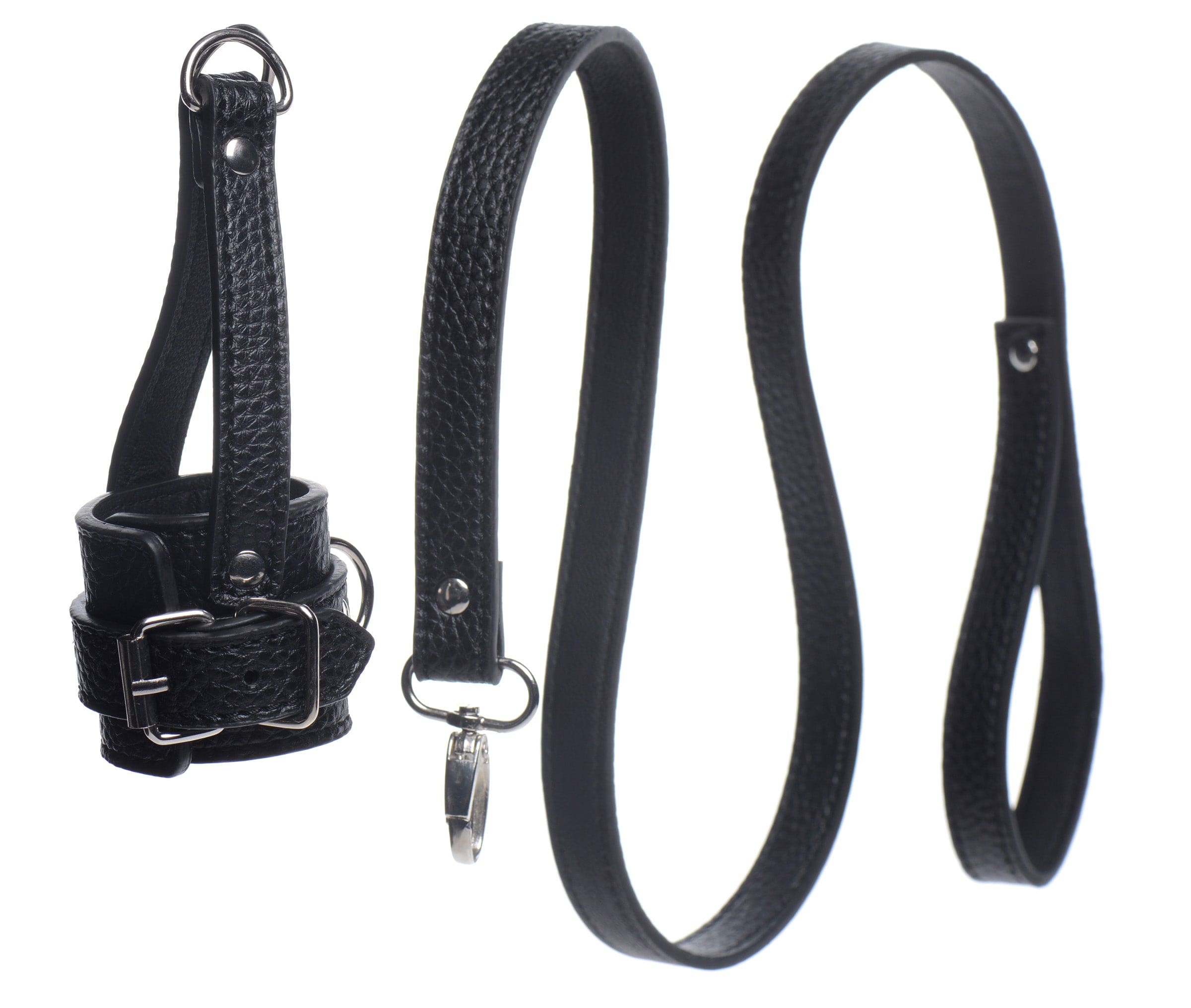 Strict Adult Toys Black Strict Ball Stretcher With Leash 848518025890