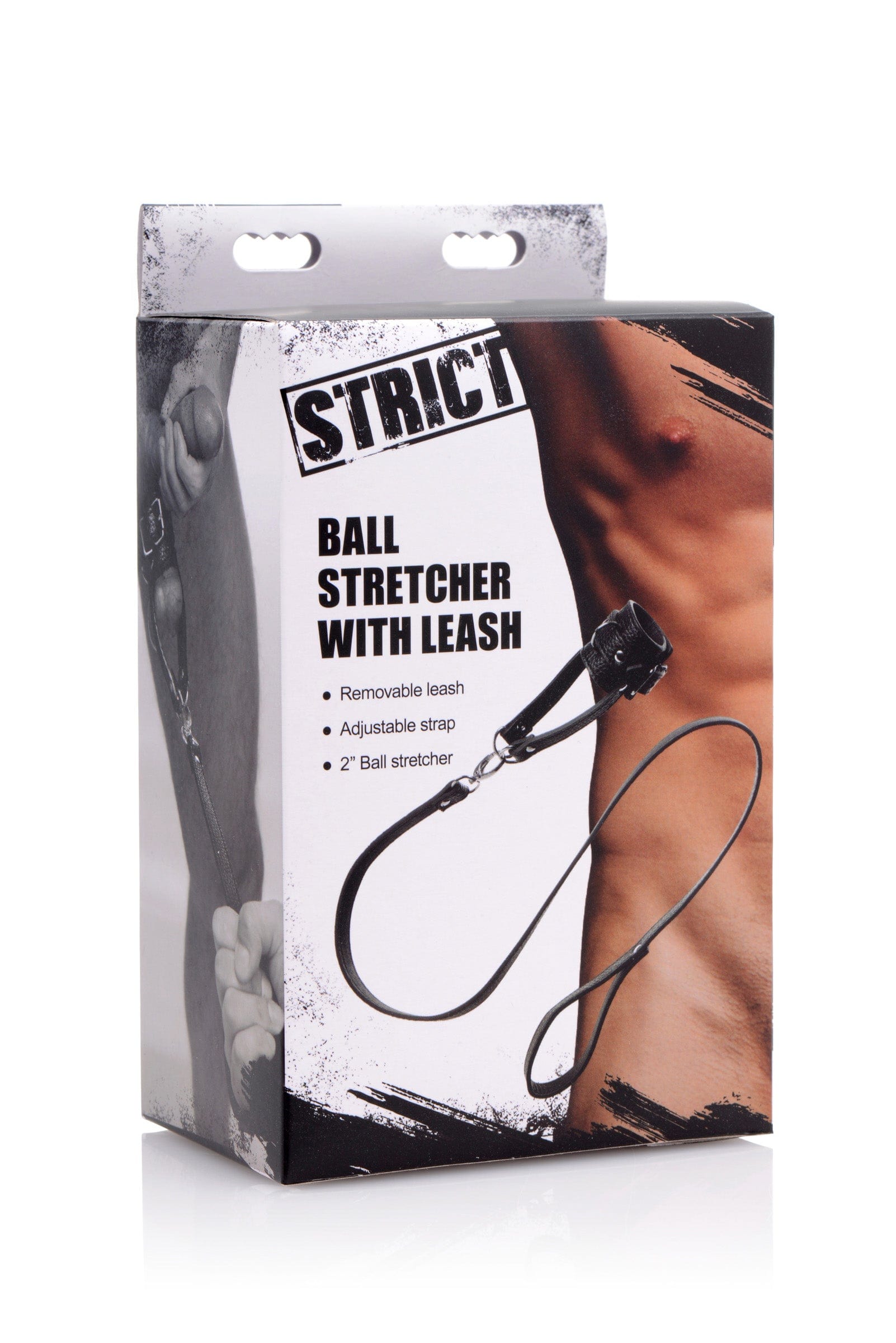 Strict Adult Toys Black Strict Ball Stretcher With Leash 848518025890