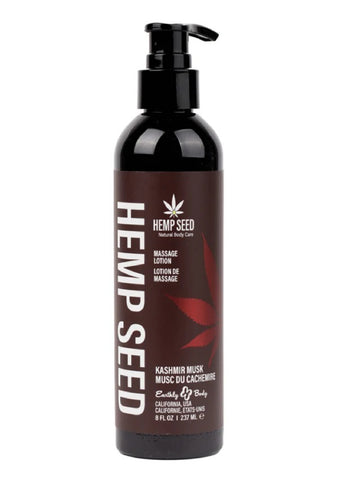 Hemp Seed Massage Lotion Kashmir Musk Scented Brandy Jasmine Cedarwood Musk 237 Milliliter Bottle