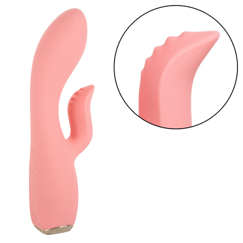 Uncorked Zinfandel Pink Dual Massager with Textured Teaser and 10 Speeds Silicone Vibrator > Vibrators > Ladies > Rabbit