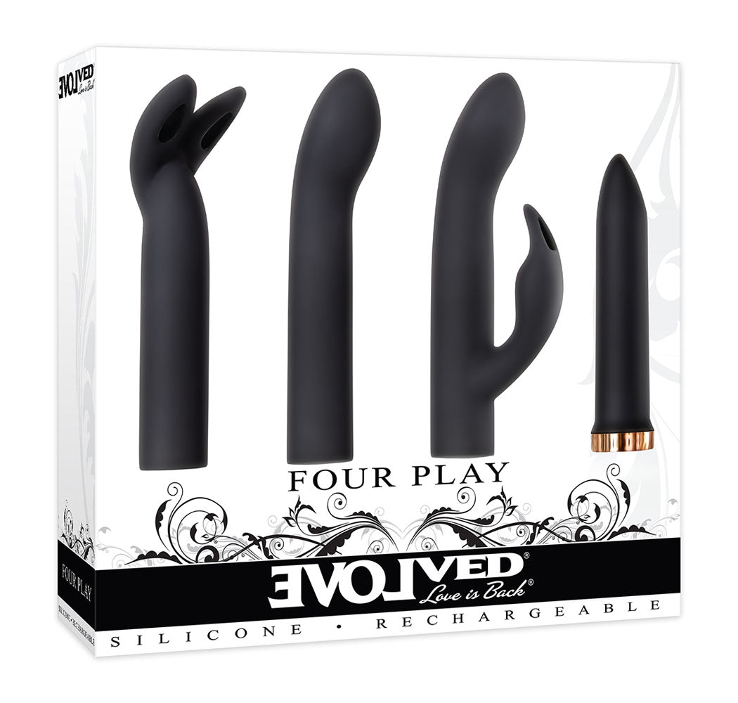 Evolved Four Play Bullet With Three Sleeves > Vibrators > Mini Vibrators