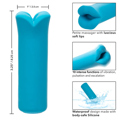 Kyst Lips Mini Massager Blue Silicone Bullet with 10 Vibration Functions and Rechargeable > Vibrators > Mini Vibrators