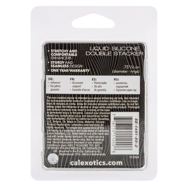 Alpha Liquid Silicone Double Stacker Rings Clear > Cock Ring > Sets
