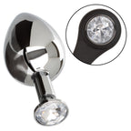 Star Fucker XL Teardrop Plug Black Silicone and Silver Metal Dual Enhancer with Sparkling Gem Accent > Anal Range > Prostate Plugs