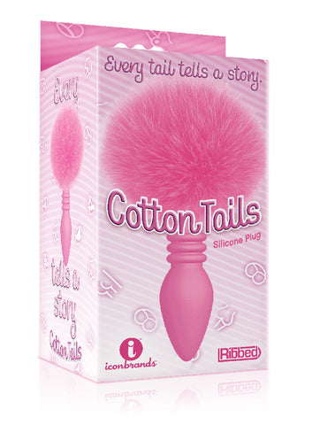 The 9s Cottontails Ribbed Butt Plug with Bunny Tail Pink > Anal Range > Tail Butt Plugs