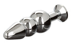 Star Fucker Beaded Plug With Stretchy Black Silicone Dual Enhancer and Silver Metal Probe > Anal Range > Prostate Plugs