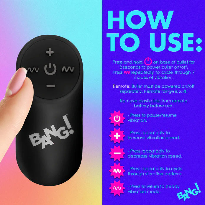 Bang Vibrating Rainbow Butt Plug with Bullet and Remote Control Secondary image