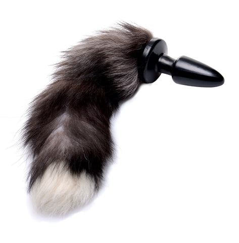 Fox Tail Anal Plug in Grey for Adult Play Anal Toys & Stimulators