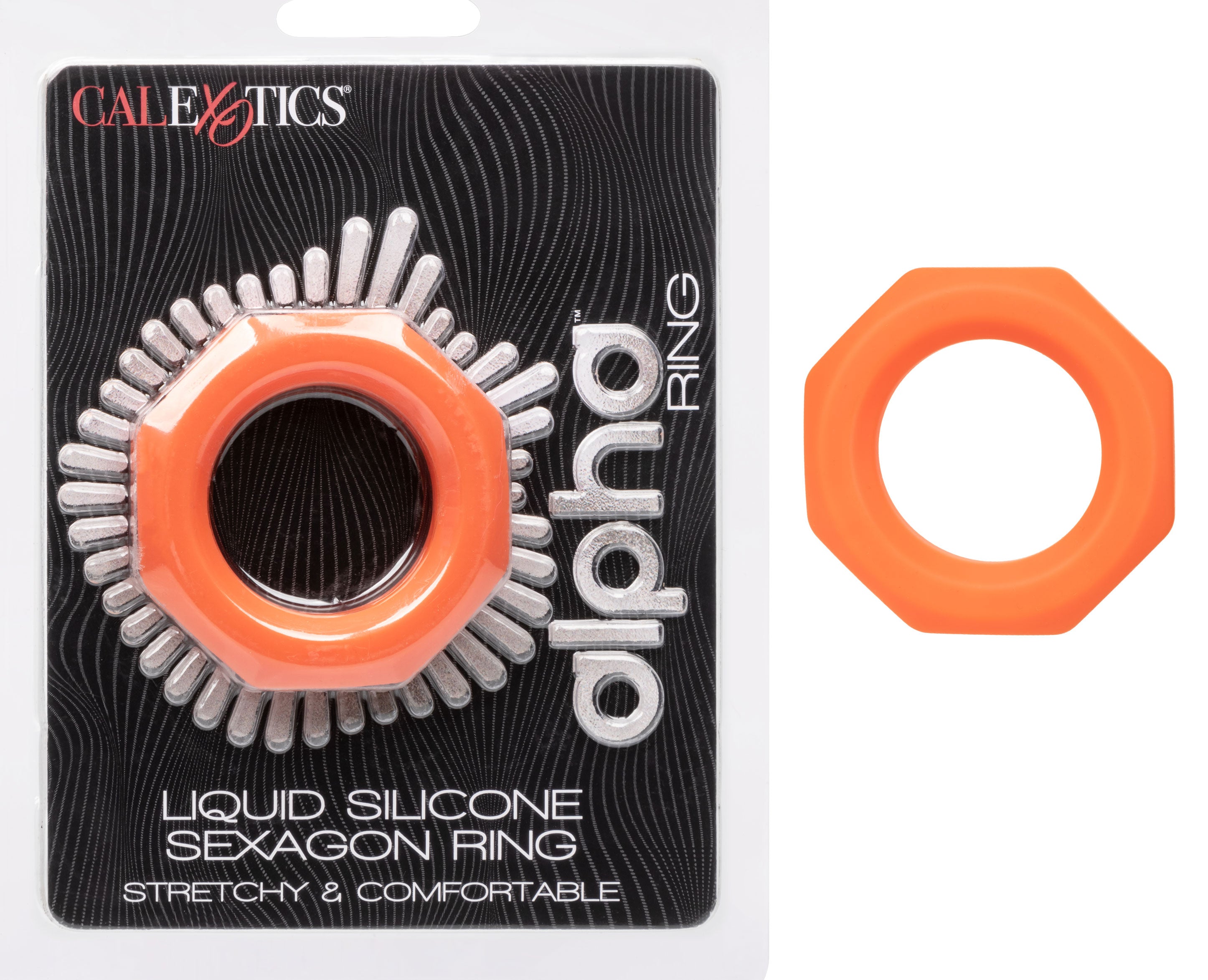 Alpha Liquid Silicone Sexagon Ring Orange Stretchy Comfortable Enhancer Default Title > Cock Ring > Single