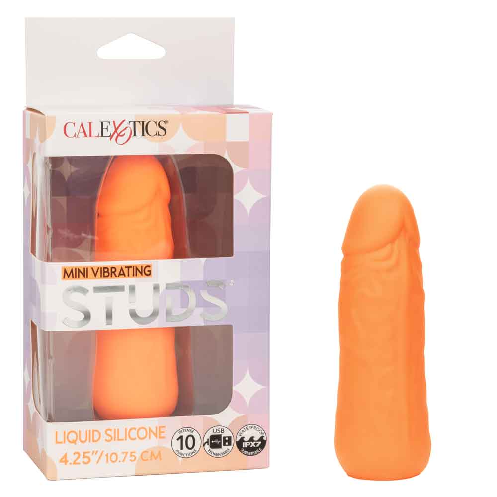 Mini Vibrating Studs 4.25"/10.75cm Liquid Silicone Vibrator Orange > Vibrators > Mini Vibrators