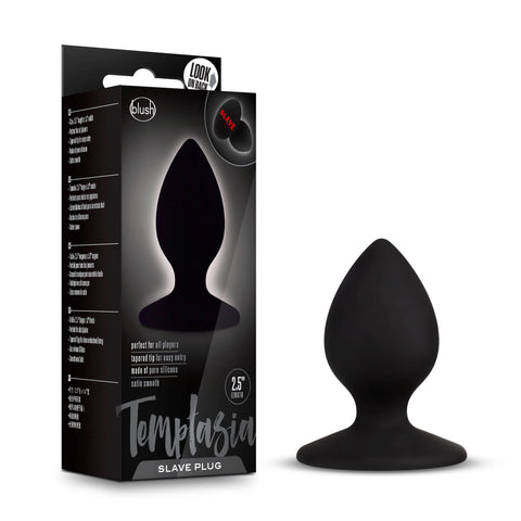 Temptasia Slave Plug Black Anal Toy for Boundaries Exploration Butt Plugs