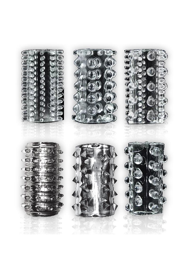 The 9's Crystalline TPR Cock Sleeves Set of 6 – Stretchable Penis Sleeves > Sex Toys For Men > Penis Sleeves