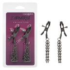 Euphoria Collection Black Chain Adjustable Nipple Clamps with Soft Pads Black > Sex Toys > Nipple Clamps