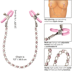 Nipple Play Crystal Chain Adjustable Nipple Clamps with Pink Silicone Coating and Sparkling Crystals > Sex Toys > Nipple Clips