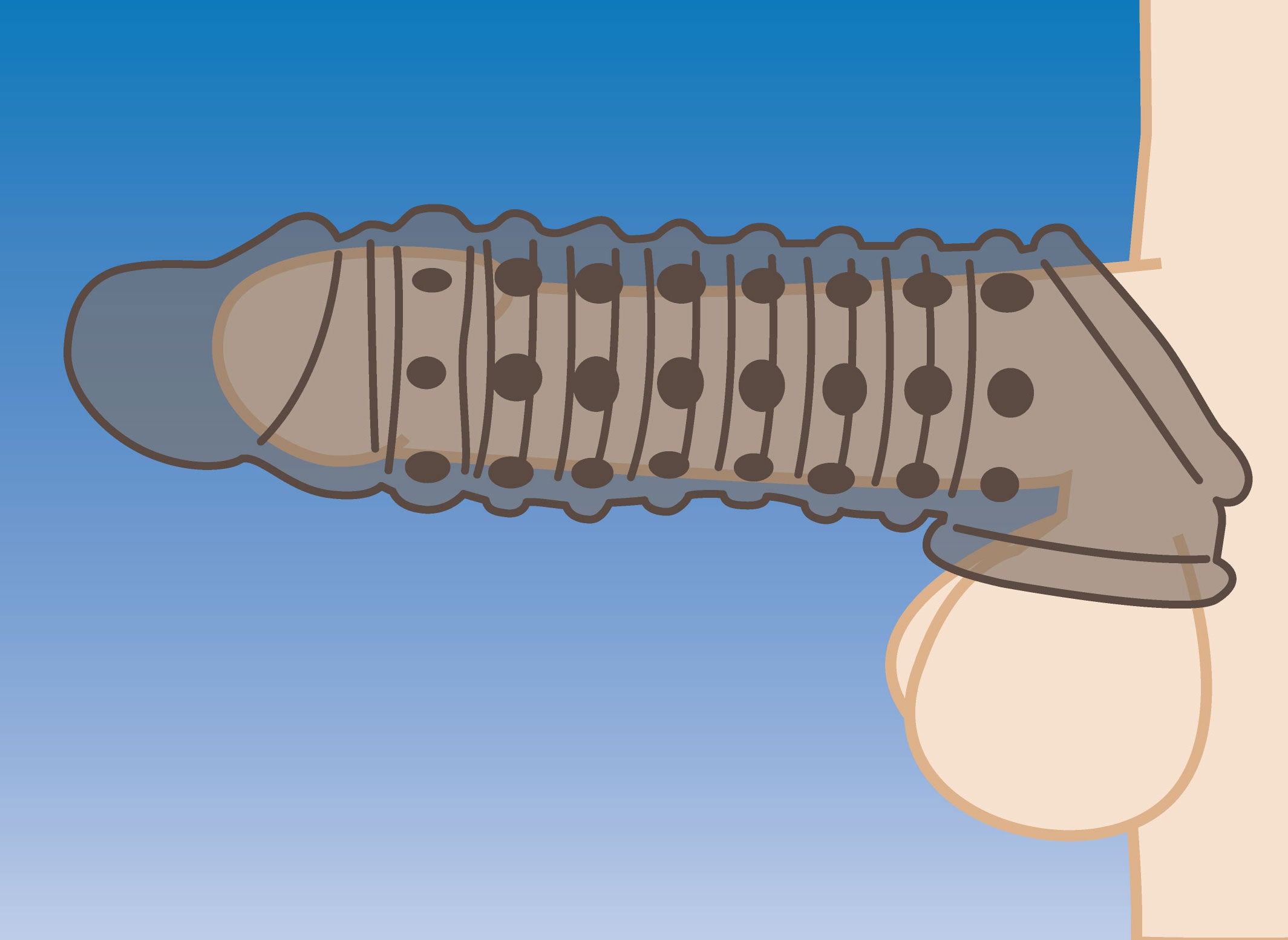 Penis Enhancer Sleeve 1.5in Smoke for Extra Length and Girth SLEEVES