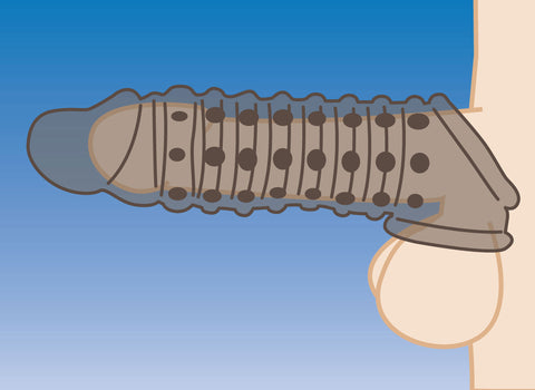 Penis Enhancer Sleeve 1.5in Smoke for Extra Length and Girth SLEEVES