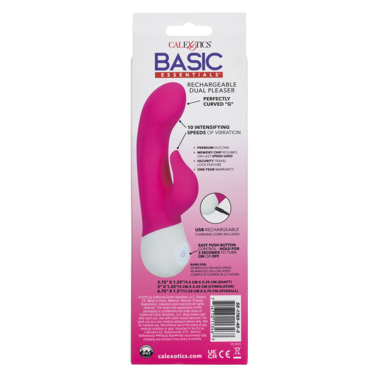 Basic Essentials Dual Pleaser Vibrator Pink Edition Pink > Sex Toys For Ladies > G-Spot Vibrators